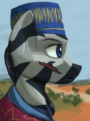 Size: 1280x1724 | Tagged: safe, artist:monx94, derpibooru import, oc, zebra, equestria at war mod, bust, portrait, solo, sternocleidomastoid