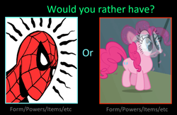 Size: 1035x676 | Tagged: safe, derpibooru import, pinkie pie, marvel, pinkie sense, spider-man