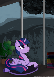 Size: 2894x4093 | Tagged: safe, artist:tempestshine, derpibooru import, twilight sparkle, twilight sparkle (alicorn), alicorn, pony, female, rain, solo