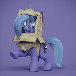 Size: 2048x2048 | Tagged: safe, artist:bonfirepng, derpibooru import, princess luna, alicorn, pony, 3d, blender, cardboard box, cute, female, filly, foal, lunabetes, solo, woona, younger