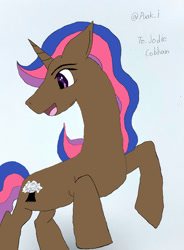 Size: 1024x1394 | Tagged: safe, artist:puak_i, derpibooru import, oc, pony, unicorn, female, horn, mare, rearing, solo, unicorn oc