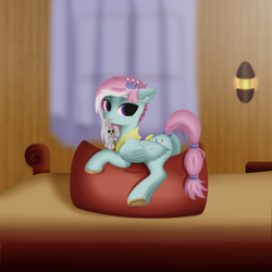 Size: 8000x8000 | Tagged: safe, artist:edenpegasus, derpibooru import, kerfuffle, pegasus, pony, rainbow roadtrip, butt, cute, dock, featureless crotch, female, looking at you, mare, pillow, pincushion, plot, plushie, solo, tail, underhoof