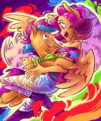 Size: 1660x2000 | Tagged: safe, artist:regenbogen, derpibooru import, scootaloo, anthro, pegasus, pony, anthro ponidox, self paradox, self ponidox, toy interpretation