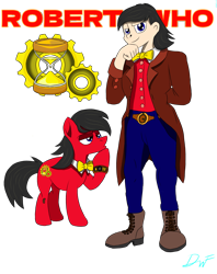 Size: 2248x2840 | Tagged: safe, artist:holdenwolfart, derpibooru import, oc, oc only, oc:robert who, earth pony, human, pony, humanized, male, simple background, transparent background