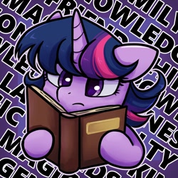 Size: 1000x1000 | Tagged: safe, artist:brella, derpibooru import, twilight sparkle, pony, book, reading, solo