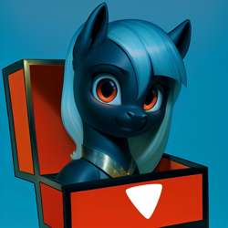 Size: 1024x1024 | Tagged: safe, derpibooru exclusive, derpibooru import, editor:darbarri, generator:stable diffusion, machine learning generated, earth pony, pony, abstract background, bust, jewelry, looking at you, portrait, solo