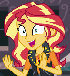 Size: 639x692 | Tagged: safe, derpibooru import, screencap, sunset shimmer, better together, driving miss shimmer, equestria girls, cropped, solo