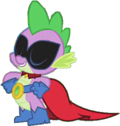 Size: 271x286 | Tagged: safe, artist:pascalmulokozi2, derpibooru import, edit, edited screencap, screencap, humdrum, spike, dragon, power ponies (episode), background removed, eyes closed, male, not a vector, power ponies, simple background, solo, transparent background