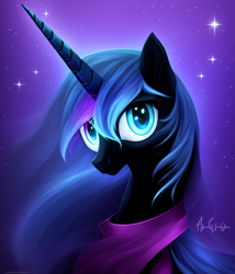 Size: 768x896 | Tagged: safe, derpibooru import, machine learning generated, nightmare moon, alicorn, pony, bust, female, looking at you, mare, portrait, solo