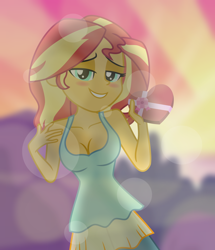 Size: 4944x5760 | Tagged: safe, artist:emeraldblast63, derpibooru import, sunset shimmer, human, equestria girls, breasts, female, holiday, solo, solo female, sunset jiggler, valentine, valentine's day