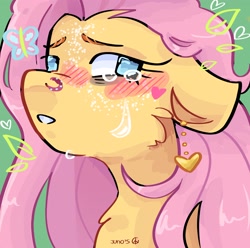 Size: 2048x2033 | Tagged: safe, artist:dmitrymemovznok, derpibooru import, fluttershy, pegasus, pony, crying, heart, nose piercing, piercing, solo