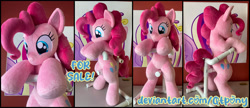 Size: 3539x1530 | Tagged: safe, artist:qtpony, derpibooru import, pinkie pie, pony, irl, photo, plushie, solo