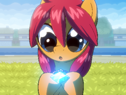 Size: 800x600 | Tagged: safe, artist:rangelost, derpibooru import, oc, oc only, oc:trailblazer, earth pony, pony, cyoa, cyoa:d20 pony, earth pony oc, gemstones, glowing, jewelry, necklace, pixel art, solo, story included