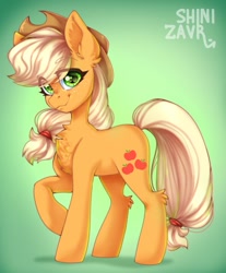 Size: 685x828 | Tagged: safe, artist:shinizavr, derpibooru import, applejack, pony, solo