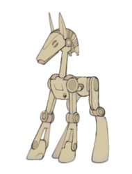 Size: 971x1276 | Tagged: safe, artist:partyponypower, derpibooru import, pony, robot, robot pony, battle droid, droid, full body, ponified, simple background, solo, standing, star wars, white background