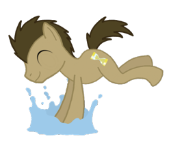 Size: 505x417 | Tagged: safe, artist:cuttycommando, derpibooru import, doctor whooves, earth pony, pony, male, simple background, solo, stallion, transparent background, water