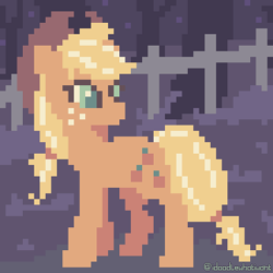 Size: 384x384 | Tagged: safe, artist:sallindaemon, derpibooru import, applejack, pony, pixel art, solo