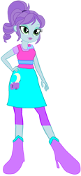 Size: 809x1747 | Tagged: safe, derpibooru import, crystal lullaby, human, equestria girls, alternate clothes, alternate universe, background human, boots, canterlot, clothes, curly hair, cutie mark on clothes, female, green eyes, hand on hip, lipstick, ponytail, shirt, shoes, simple background, skirt, solo, tights, transparent background