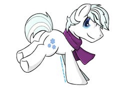 Size: 1111x833 | Tagged: safe, artist:thewintercolt, derpibooru import, double diamond, earth pony, pony, butt, clothes, cute, daaaaaaaaaaaw, double dawwmond, male, plot, scarf, simple background, solo, stallion, transparent background