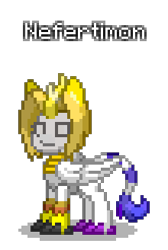 Size: 220x328 | Tagged: safe, artist:dematrix, derpibooru import, pony, barely pony related, digimon, nefertimon, pixel art, pony town, simple background, transparent background