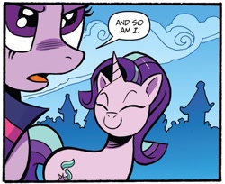 Size: 919x750 | Tagged: safe, artist:andypriceart, derpibooru import, idw, starlight glimmer, twilight sparkle, twilight sparkle (alicorn), alicorn, pony, unicorn, g4, spoiler:comic, spoiler:comic65, cute, dialogue, female, glimmerbetes, mare, solo focus, speech bubble