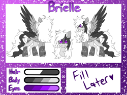 Size: 8000x6000 | Tagged: safe, artist:crazysketch101, derpibooru import, oc, oc only, oc:brielle, pegasus, pony, reference sheet, solo, spread wings, wings