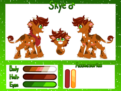 Size: 8000x6000 | Tagged: safe, artist:crazysketch101, derpibooru import, oc, oc only, oc:skye, cow, pony, commission, reference sheet, solo, unshorn fetlocks