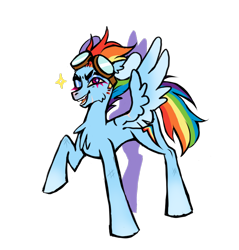 Size: 1878x1962 | Tagged: safe, artist:redsnout, derpibooru import, rainbow dash, pegasus, pony, chest fluff, goggles, simple background, solo, transparent background