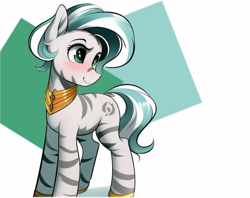 Size: 1280x1015 | Tagged: safe, derpibooru import, editor:craft, generator:purplesmart.ai, generator:stable diffusion, machine learning generated, oc, zebra, female, looking back, mare, zebra oc