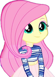 Size: 308x430 | Tagged: artist needed, safe, derpibooru import, edit, fluttershy, equestria girls, belly button, clothes, exposed belly, female, long skirt, midriff, shirt, simple background, skirt, solo, striped shirt, transparent background