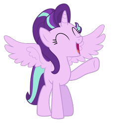 Size: 903x903 | Tagged: artist needed, safe, derpibooru import, edit, starlight glimmer, alicorn, alicornified, happy, race swap, simple background, solo, starlicorn, transparent background, vector, vector edit, xk-class end-of-the-world scenario