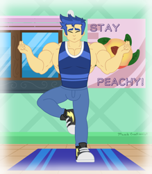 Size: 3500x4000 | Tagged: safe, alternate version, artist:musclecreationist, derpibooru import, flash sentry, human, equestria girls, flex sentry, high res, male, multiple variants, muscles, muscular male, solo, yoga