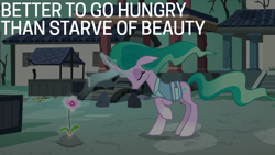 Size: 1920x1080 | Tagged: safe, derpibooru import, edit, edited screencap, editor:quoterific, screencap, doctor whooves, mistmane, campfire tales, flower, solo