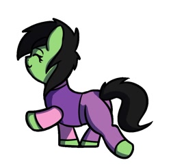Size: 796x777 | Tagged: safe, artist:neuro, ponerpics import, oc, oc only, oc:anon filly, earth pony, pony, butt, clothes, earth pony oc, eyes closed, female, filly, foal, plot, simple background, solo, white background