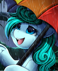 Size: 1446x1764 | Tagged: safe, artist:pridark, derpibooru import, oc, oc only, pony, rain, solo, umbrella