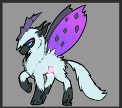 Size: 570x504 | Tagged: safe, artist:brainiac, derpibooru import, oc, oc only, oc:lavos, changeling, hybrid, moth, mothling, original species, alternate hairstyle, brainiacs sketchbook (set), pokemon inspired, pokémon, sketch, slither wing, solo