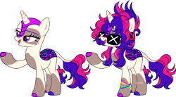 Size: 4727x2614 | Tagged: safe, artist:kurosawakuro, derpibooru import, oc, oc only, kirin, base used, magical lesbian spawn, offspring, parent:autumn blaze, parent:vinyl scratch, simple background, solo, sunglasses, transparent background