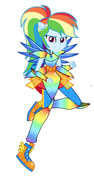 Size: 1080x2034 | Tagged: safe, derpibooru import, rainbow dash, equestria girls, crystal guardian, crystal wings, ponied up, shoes, simple background, sneakers, solo, transparent background, wings
