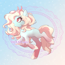 Size: 2717x2717 | Tagged: safe, artist:violet-lau, derpibooru import, oc, oc only, pony, antlers, base used, eyelashes, female, mare, open mouth, solo