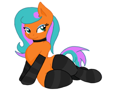 Size: 839x617 | Tagged: safe, artist:joey darkmeat, artist:scriptsinger28nsfw, derpibooru import, oc, oc only, oc:script singer, earth pony, pony, bedroom eyes, clothes, earth pony oc, female, mare, simple background, socks, solo, striped socks, transparent background