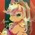 Size: 2048x2048 | Tagged: safe, artist:tkotu1, derpibooru import, applejack, earth pony, pony, applejack's hat, bust, chest fluff, clothes, cowboy hat, female, hat, high res, looking at you, mare, name, smiling, smiling at you, solo