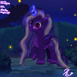 Size: 2000x2000 | Tagged: safe, derpibooru import, oc, alicorn, alicorn oc, digital art, female, fluffy, glowing, glowing horn, horn, mare, unshorn fetlocks, wings