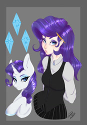 Size: 893x1280 | Tagged: safe, artist:bugsziee, derpibooru import, rarity, human, pony, unicorn, cutie mark, female, human ponidox, humanized, mare, pencil, self paradox, self ponidox