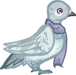 Size: 958x949 | Tagged: safe, artist:nootaz, derpibooru import, oc, oc:file folder, bird, pigeon, clothes, scarf, simple background, solo, species swap, transparent background