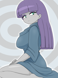 Size: 1668x2224 | Tagged: safe, artist:batipin, derpibooru import, maud pie, equestria girls, barefoot, eyeshadow, feet, makeup, solo