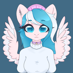 Size: 3000x3000 | Tagged: safe, artist:timser_, derpibooru import, oc, oc only, oc:foxyhollows, anthro, pegasus, digital art, digital painting, model, solo, vtuber