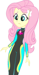 Size: 1316x2520 | Tagged: safe, artist:homersimpson1983, derpibooru import, edit, edited screencap, screencap, fluttershy, blue crushed, equestria girls, equestria girls series, background removed, clothes, female, fluttershy's wetsuit, not a vector, simple background, solo, swimsuit, transparent background, wetsuit