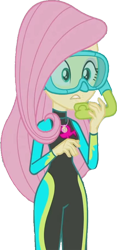 Size: 1184x2520 | Tagged: safe, artist:homersimpson1983, derpibooru import, edit, edited screencap, screencap, fluttershy, equestria girls, equestria girls series, unsolved selfie mysteries, background removed, clothes, dive mask, female, fluttershy's wetsuit, goggles, not a vector, simple background, snorkel, solo, swimsuit, transparent background, wetsuit