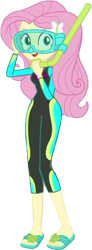 Size: 926x2520 | Tagged: safe, artist:homersimpson1983, derpibooru import, edit, edited screencap, screencap, fluttershy, equestria girls, equestria girls series, unsolved selfie mysteries, background removed, clothes, dive mask, female, fluttershy's wetsuit, goggles, not a vector, sandals, simple background, snorkel, solo, swimsuit, transparent background, wetsuit