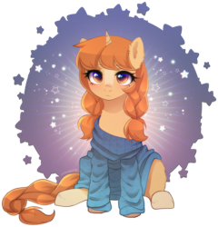 Size: 2096x2181 | Tagged: safe, artist:avrameow, derpibooru import, part of a set, oc, oc only, oc:morning latte, pony, unicorn, blaze (coat marking), clothes, coat markings, commission, facial markings, female, oversized clothes, simple background, socks (coat marking), solo, sweater, transparent background, ych result